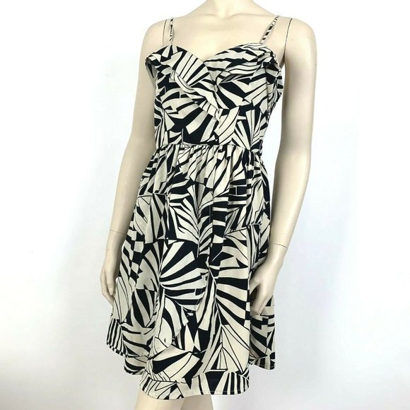 BILLABONG Dress Short Size Large L Printed Black & Tan Sundress EUC - Picture 1 of 10